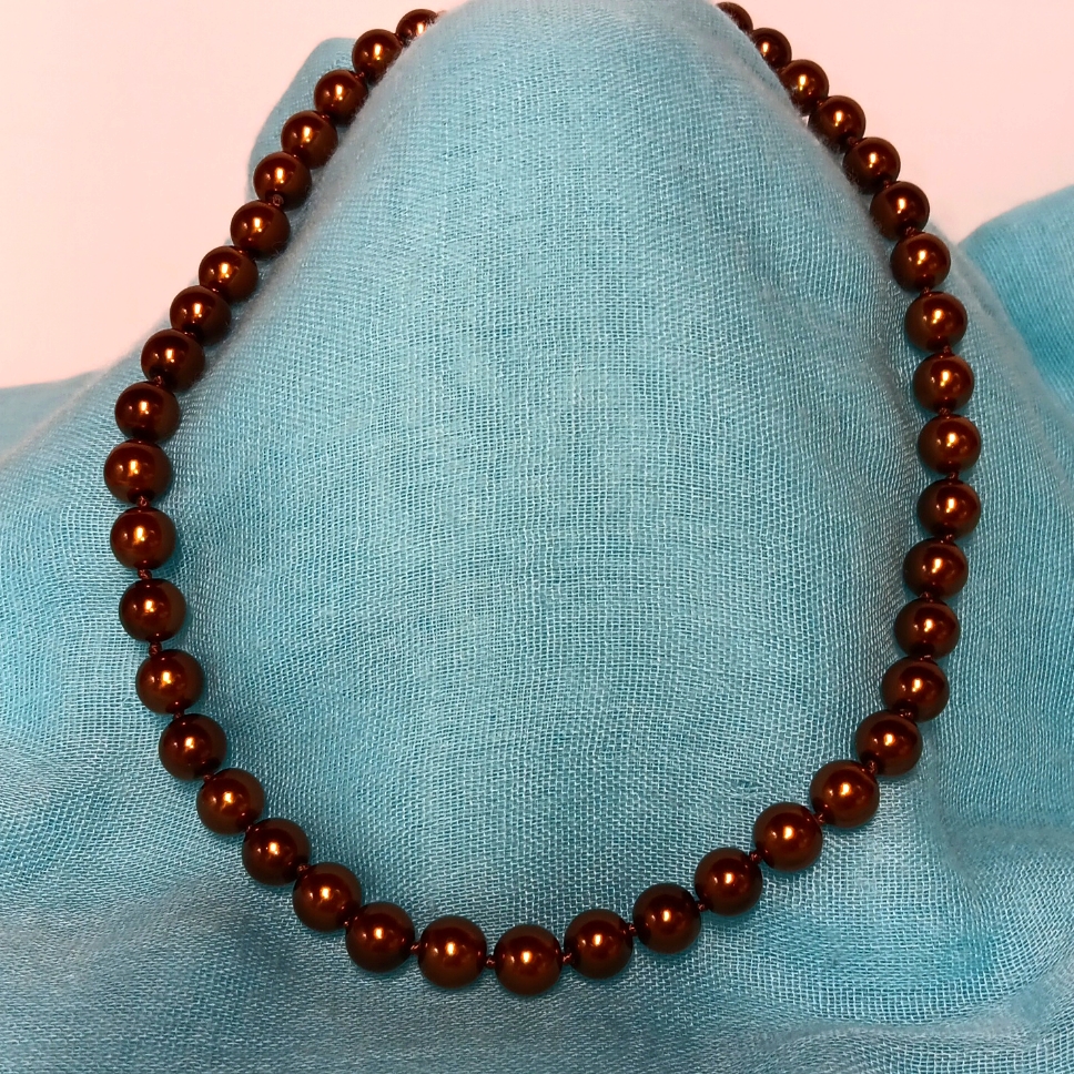 3-10-15 Kissaka Choker Coper Color Beads Great Condition